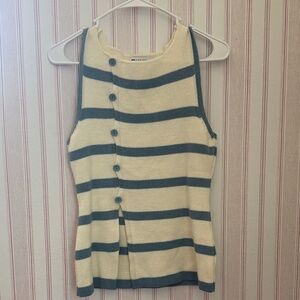 ASOS Cream and Blue Striped Tank Top